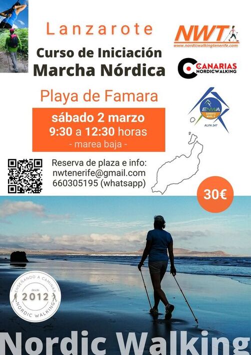Curso de marcha nórdica en Lanzarote sábado 2 de marzo 2024